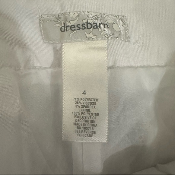 dressbarn White Wide Leg Pants Coastal Office Business Casual Vacation Sz 4 - Picture 8 of 9